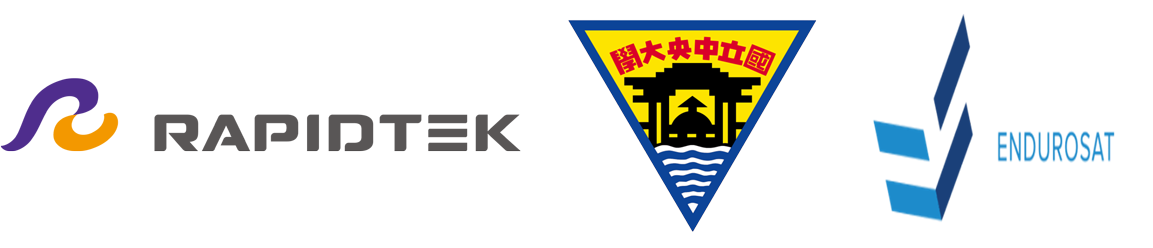 鐳洋科技股份有限公司logo、國立中央大學logo、EnduroSat logo